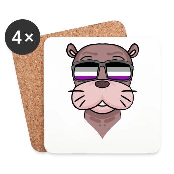 Asexual Lgbt Sea Lion Asexuality - Coasters (set of 4) - white - Front