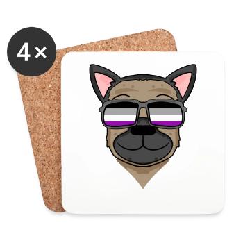Asexual Lgbt German Shepherd Asexuality - Coasters (set of 4) - white - Front