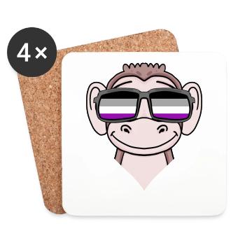 Asexual Lgbt Singe Asexualité - Dessous de verre (lot de 4) - blanc - Devant