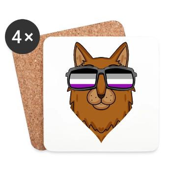 Asexuell Lgbt Somali Katze Asexualität - Untersetzer (4er-Set) - Weiß - Vorne