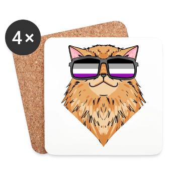 Asexual Lgbt Persian Cat Cat Asexuality - Coasters (set of 4) - white - Front
