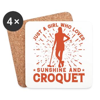 Just a Girl who loves Sunshine and Croquet - Coasters (set of 4) - white - Front