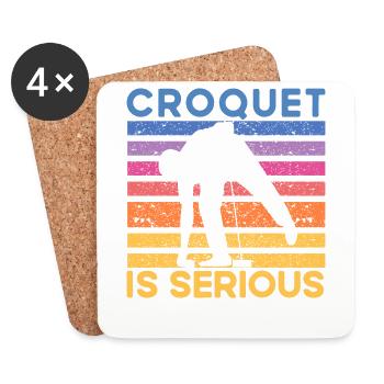 Croquet is serious - Coasters (set of 4) - white - Front