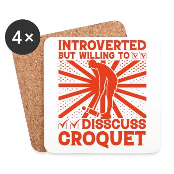 Non falsifié mais prêt à discuter de Croquet - Dessous de verre (lot de 4) - blanc - Devant