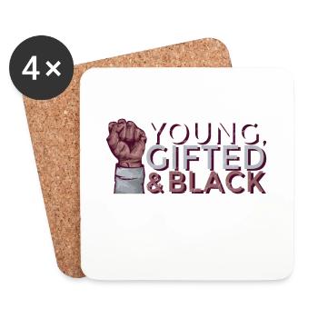 Jeune surdoué Histoire des Noirs Juneteenth Melanin - Dessous de verre (lot de 4) - blanc - Devant