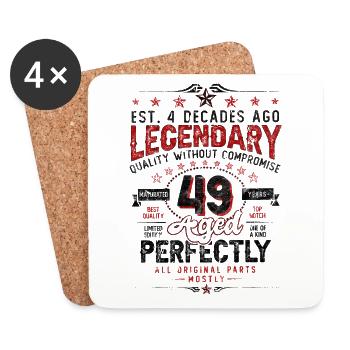 Vintage Legendary - Aged perfectly 49th birthday - Coasters (set of 4) - white - Front
