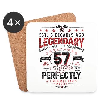 Vintage Legendary - Aged perfectly 57. Geburtstag - Untersetzer (4er-Set) - Weiß - Vorne