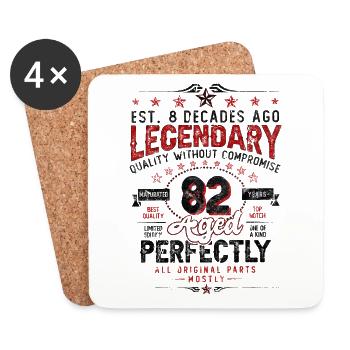 Vintage Legendary - Aged perfectly 82. Geburtstag - Untersetzer (4er-Set) - Weiß - Vorne