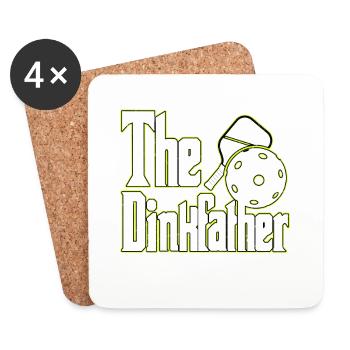 The Dinkfather Pickleball Ace Paddle Dink Pickle - Coasters (set of 4) - white - Front