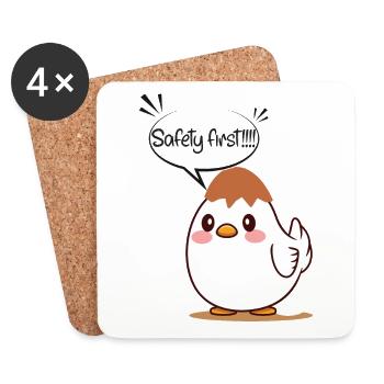 Eggs Helmet - Coasters (set of 4) - white - Front