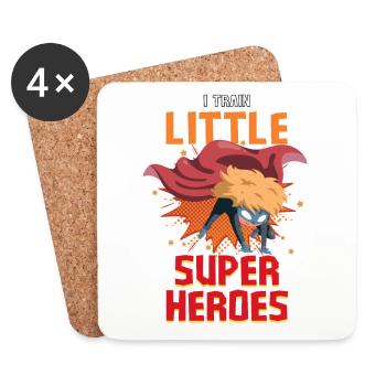 Kindergarten teacher raises little superheroes - Coasters (set of 4) - white - Front