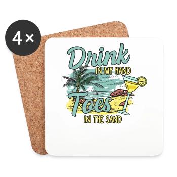 Vacay Mode Sonnenbrille und Ananas für den Urlaub - Untersetzer (4er-Set) - Weiß - Vorne