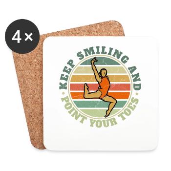 Gymnast Gymnastics Acrobatic Artistic Dance Sports - Coasters (set of 4) - white - Front