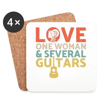 Guitar Bass Player Electric Guitar Acoustic Musicg - Untersetzer (4er-Set) - Weiß - Vorne