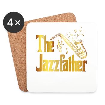 Saxophone Saxophoniste Jazz Musique Instruments à vent - Dessous de verre (lot de 4) - blanc - Devant