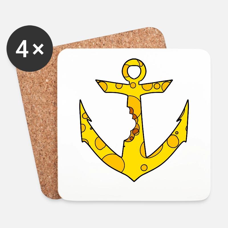 Käse Anker - Untersetzer (4er-Set) - Weiß