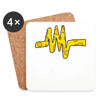 Heartbeat Cheese Ornament Symbole Pulse Line - Dessous de verre (lot de 4) - blanc - Devant