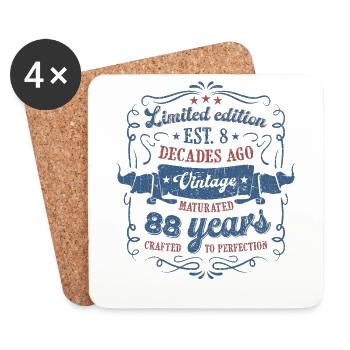 Vintage Legendary - Aged perfectly 88th birthday - Coasters (set of 4) - white - Front