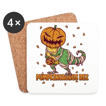 Pumpkinsaurus Dinosaure Drôle Halloween T Rex - Dessous de verre (lot de 4) - blanc - Devant