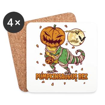 Pumpkinsaurus Dinosaure Drôle Halloween T Rex - Dessous de verre (lot de 4) - blanc - Devant