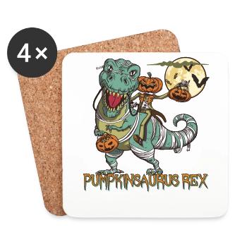 Pumpkinsaurus Dinosaurier Lustiges Halloween T Rex - Untersetzer (4er-Set) - Weiß - Vorne