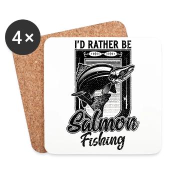 Je préfère être pêcheur de saumon pêcheur à la ligne - Dessous de verre (lot de 4) - blanc - Devant