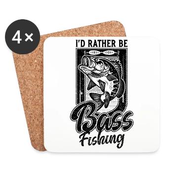 Je préférerais être pêche à l’achigan Drôle de pêcheur - Dessous de verre (lot de 4) - blanc - Devant