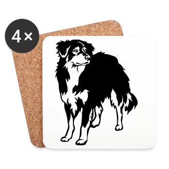 Berger australien - Dessous de verre (lot de 4) - blanc - Devant