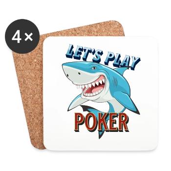 Poker Spieler Pokershark will spielen - Untersetzer (4er-Set) - Weiß - Vorne