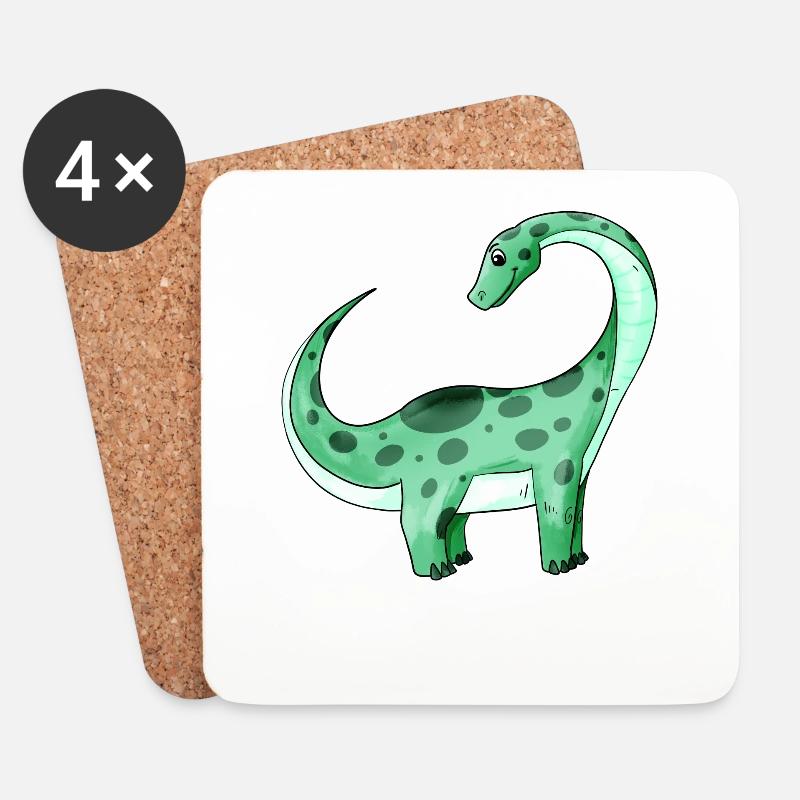 Dinosaurier - Untersetzer (4er-Set) - Weiß