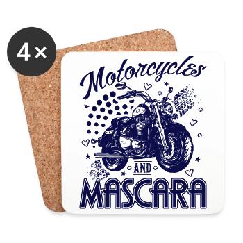 Motorcycles And Mascara Women's Motorbike Biker - Coasters (set of 4) - white - Front