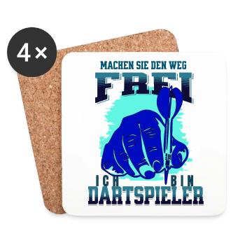 Dart Dartspieler Motiv - Untersetzer (4er-Set) - Weiß - Vorne