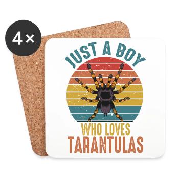 Just A Boy Who Loves Tarantulas Retro Vintage Pet - Coasters (set of 4) - white - Front