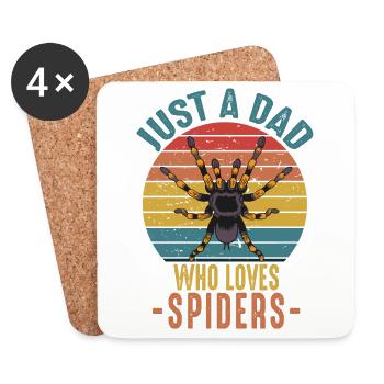 Nur ein Vater, der Spinnen liebt Retro Vintage Spider - Untersetzer (4er-Set) - Weiß - Vorne