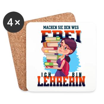 Lehrerin im Stress - Untersetzer (4er-Set) - Weiß - Vorne