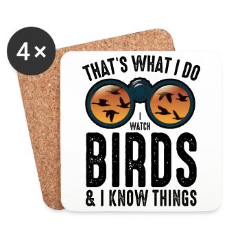 Funny Bird Watching For Bird Enthusiasts - Coasters (set of 4) - white - Front