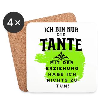 Tante und Erziehung - Untersetzer (4er-Set) - Weiß - Vorne