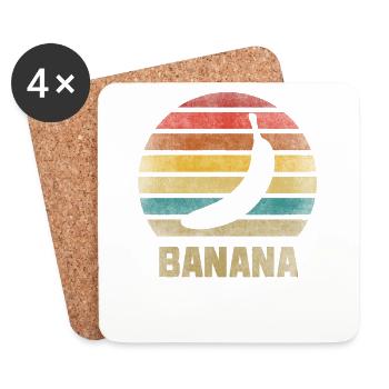 Banana Fruit Retro Vintage - Untersetzer (4er-Set) - Weiß - Vorne
