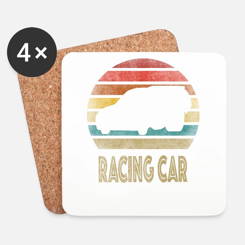 Drag Car Racing Drag Racing Retro Vintage Sunset - Untersetzer (4er-Set) - Weiß