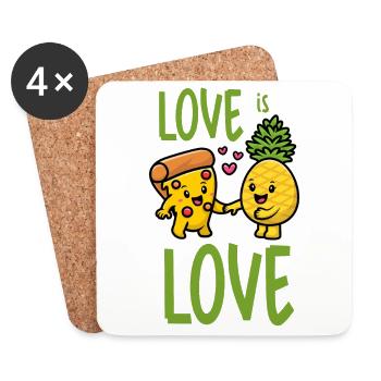 Pineapple Belongs On Pizza Funny Food - Coasters (set of 4) - white - Front