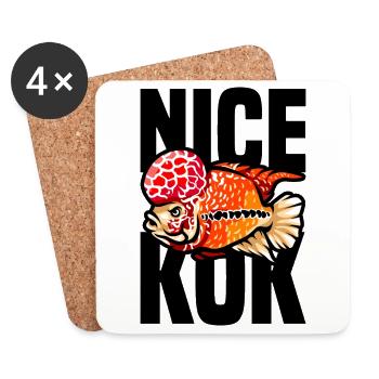 Funny Flowerhorn Cichlid Tropical Fish Keeper - Coasters (set of 4) - white - Front