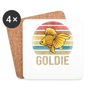 Gold Fish Goldie Goldfish Retro Sunset - Untersetzer (4er-Set) - Weiß - Vorne