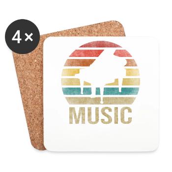 Grand Piano Music Pianist Retro Sunset - Untersetzer (4er-Set) - Weiß - Vorne