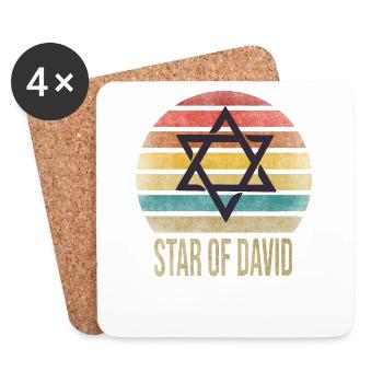 Jewish Star of David Religion Retro Sunset - Coasters (set of 4) - white - Front