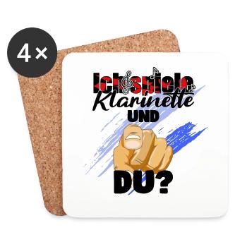 Klarinette spiele Klarinette Klarinettenspieler - Untersetzer (4er-Set) - Weiß - Vorne