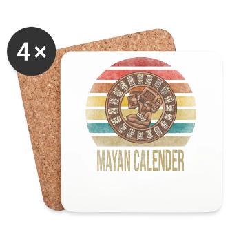 Mayan Calender Maya Itzamna Retro Sunset - Untersetzer (4er-Set) - Weiß - Vorne