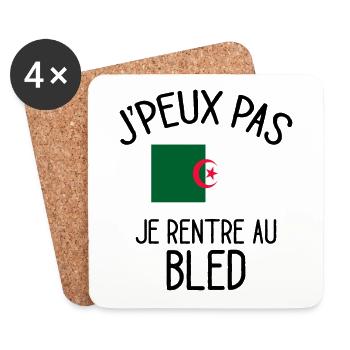 J'Peux Pas Algérie Humour Idée Cadeau Algérien - Dessous de verre (lot de 4) - blanc - Devant