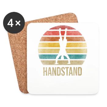 Handstand Fitness Gymnast Sports Parkour - Untersetzer (4er-Set) - Weiß - Vorne