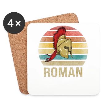 Plumed War Helmet Rome Sparta Retro Sunset - Untersetzer (4er-Set) - Weiß - Vorne