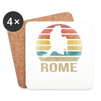 Plumed War Helmet Rome Sparta Retro Sunset - Untersetzer (4er-Set) - Weiß - Vorne